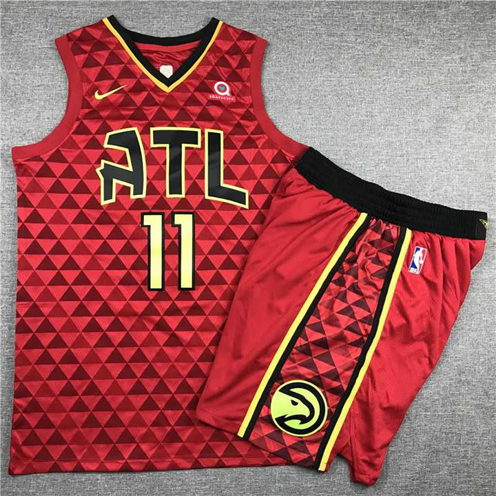 Hawks 11 Trae Young Red Nike Swingman Jersey(With Shorts),We sell and wholesale Hawks 11 Trae Young Red Nike Swingman Jersey(With Shorts) on line form chian!